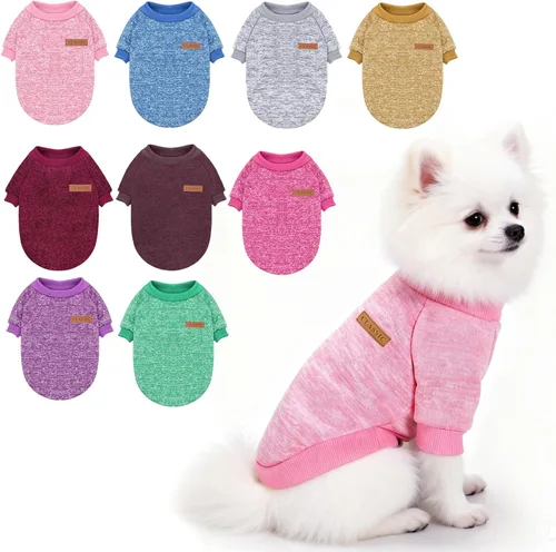 Idepet Suéter clásico para perro, abrigo de vellón para perros pequeños, medianos, ropa cálida para perros y gatos, disfraces suaves para cachorros,