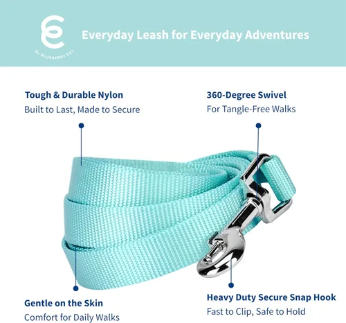 Miniatura 67 de Blueberry Pet Essentials - Correa de perro azul cambray para perros medianos - 5' * 3/4" Correa de nailon resistente Correa ligera