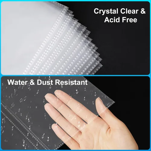 Miniatura 3 de Paquete de 30 páginas de repuesto para álbumes de fotos de 4 x 6 pulgadas para carpeta de 3 anillos, fundas de fotos ultra transparentes