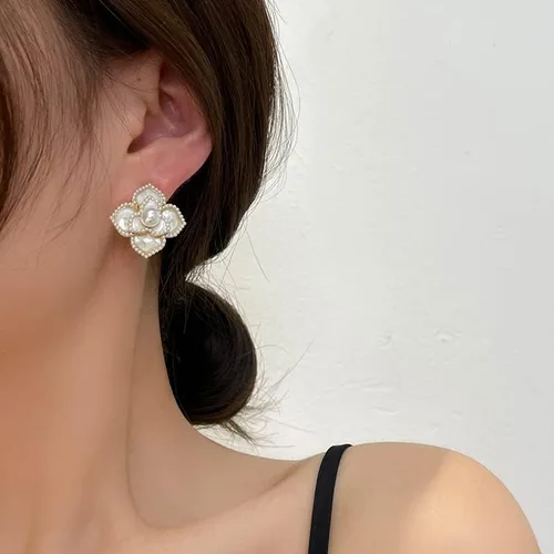 Miniatura 5 de H&Z - Aretes de aguja de plata 926 con diseño de flor de perla, estilo vintage, estilo barroco, boda, regalo de cumpleaños para mujer