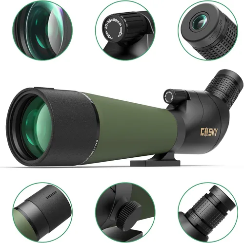 Miniatura 4 de Gosky Flagship DiamondEdge 20-60x80 Alcance de detección con trípode, bolsa de transporte y soporte rápido para teléfono - Alcance de observación