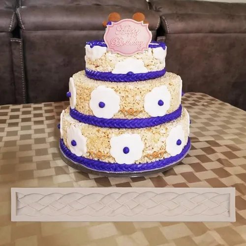 Miniatura 6 de Molde de silicona de cuerda, paquete de 2 tiras de arcilla polimérica con borde de encaje, para decoración de pasteles, decoración de cupcakes