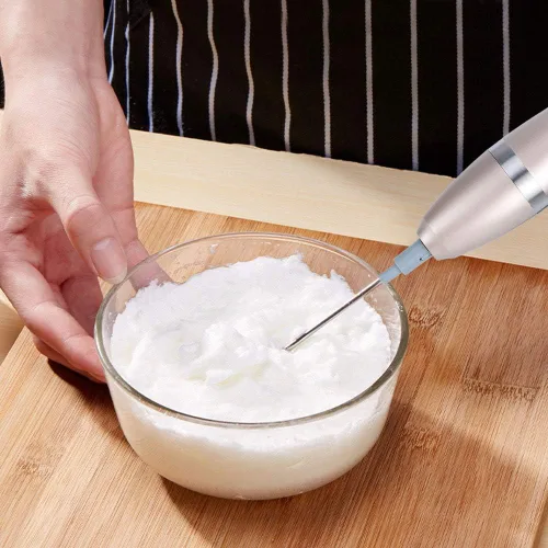 Miniatura 5 de Fdit Espumador eléctrico de leche, oro rosa, acero inoxidable, máquina de espuma con 2 cabezales mezcladores y cepillo de limpieza, para cafés