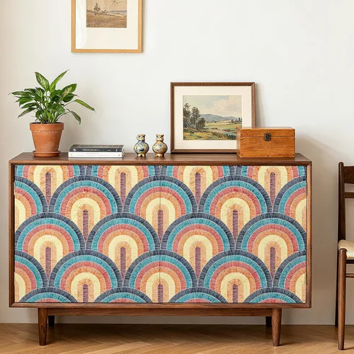 Miniatura 2 de Livelynine Papel tapiz moderno de mediados de siglo para despegar y pegar, estilo bohemio, retro, de los años 70, vinilo autoadhesivo extraíble