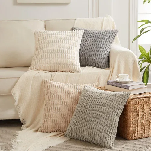 Miniatura 6 de Fancy Homi - Paquete de 2 fundas de almohada decorativas de color taupe de 22 x 22 pulgadas para sala de estar, sofá, cama, estilo rústico, bohemio