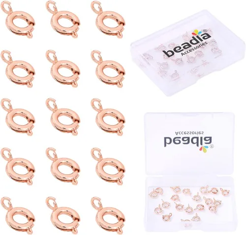 Miniatura 18 de BEADIA Cierres de langosta chapados en oro de 18 quilates que no se deslustran de 0.394 in, 20 piezas para hallazgos de fabricación de joyas Cierres