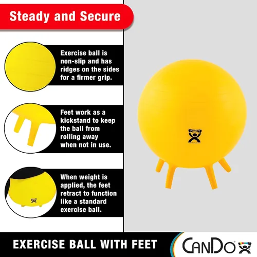 Miniatura 2 de Pelota de ejercicios CanDo inflable con pies de estabilización, 1