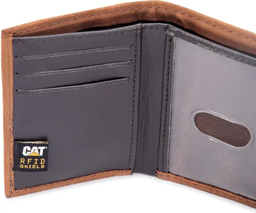 Miniatura 3 de Caterpillar Billetera triple de cuero para hombre con ventana de identificación