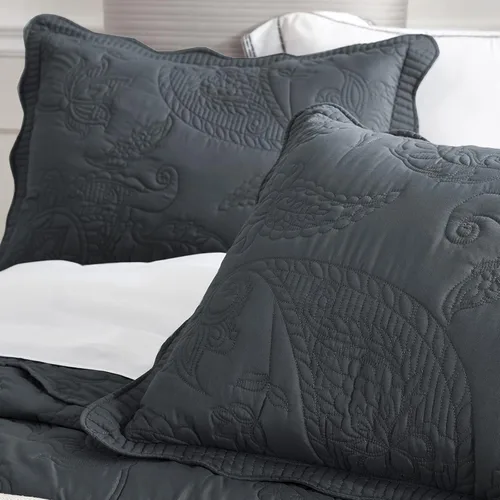 Miniatura 8 de HZ & HY Colcha extragrande King de 138 x 122 pulgadas, extra ancha, juego de ropa de cama acolchado, edredón ligero y delgado, reversible, lujoso, 5