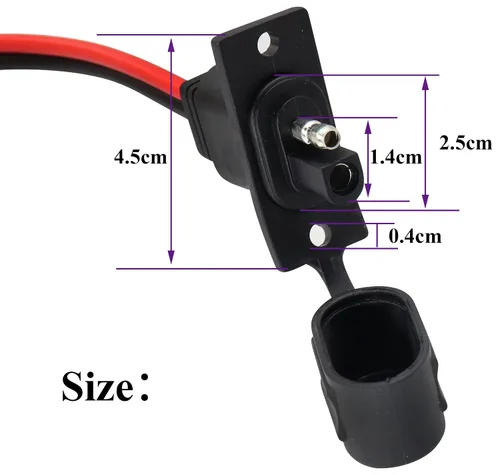 Miniatura 5 de SAE a SAE - Cable de puerto de pared lateral de toma de corriente solar, 12 AWG resistente a la intemperie, SAE de conexión rápida, montaje en panel