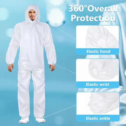 Miniatura 2 de Geiserailie Paquete de 50 overoles desechables con capucha protectora resistente de cuerpo completo para pintura para hombres y mujeres