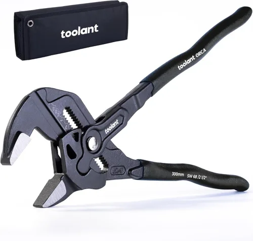 Miniatura 9 de toolant Llave de alicates ajustable de bolsillo de 5 pulgadas, fosfato de zinc CR-V de acero con mandíbulas paralelas lisas y bolsa - Llave portátil