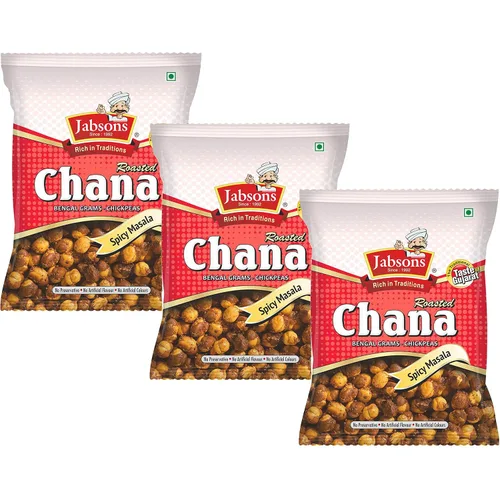 Miniatura 6 de Jabsons - Garbanzos Chana asados (paquete de 3), 5.29 oz x 3 (Hing Jeera)