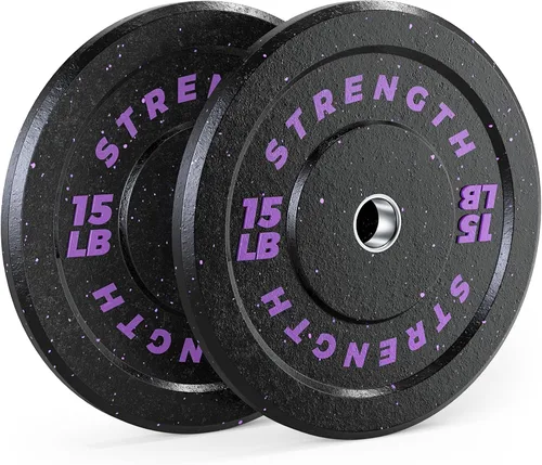 Miniatura 8 de GIKPAL Juego de Discos Olímpicos de Parachoques, Discos de Peso de Goma de 2 Pulgadas para Gimnasio en Casa, Placas de Barra para Levantamiento de 2