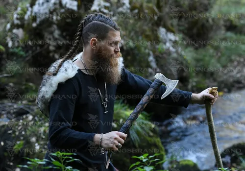 Miniatura 5 de VikingsBrand Hacha de batalla vikinga (Damasco - VB-AX-02)