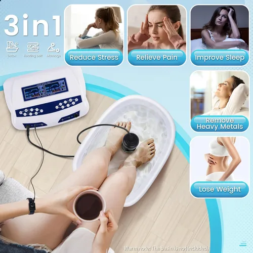 Miniatura 4 de Máquina de desintoxicación de baño de pies iónico, limpieza iónica profesional de doble desintoxicación iónica para baño de pies, spa con iones