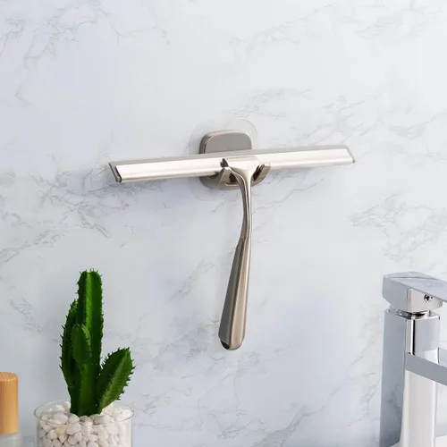 Miniatura 6 de Escobilla de ducha para puerta de vidrio, baño, ventanas, espejo de cocina y vidrio de coche, más práctico, mango duradero de 10 pulgadas
