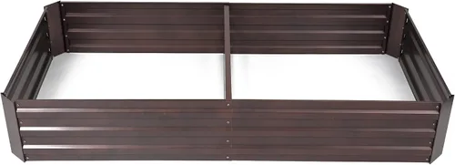 Miniatura 8 de LuxenHome - Kit de cama de jardín elevada galvanizada de 6 x 3 x 1 pies, para exteriores, caja rectangular de metal para jardinería, maceta grande