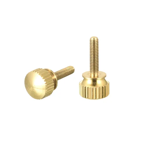 Miniatura 12 de uxcell 2 tornillos moleteados para el pulgar, pernos de hombro de latón M5x8mm, perillas de agarre escalonadas para PC, electrónicos, mecánicos