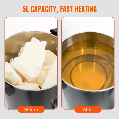 Miniatura 3 de FAST MELT Derretidor de cera de 5 litros para hacer velas, olla eléctrica de cera con boquilla fácil de verter y control de temperatura