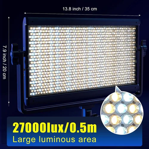 Miniatura 8 de GVM - Luz de video LED RGB de 1500D, kit de iluminación de video de 75 W con control Bluetooth, 3 paquetes de luz LED para fotografía, estudio