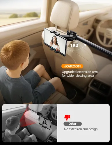 Miniatura 2 de JOYROOM Soporte para tablet iPad para asiento trasero de automóvil, brazo de extensión, soporte para iPad Pro, Air, Mini, Galaxy Tab, Kindle Fire
