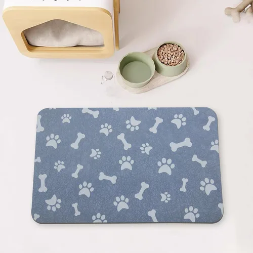 Miniatura 10 de YCT Tapete de comida para gatos – Tapetes de alimentación para perros – Alfombras absorbentes antideslizantes para gatos, 16.9 x 24 pulgadas