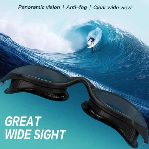Miniatura 3 de VegoVia Gafas de natación para adultos para hombres y mujeres, gafas de natación para piscina, antiniebla/UV, gafas de natación con estuche Negro