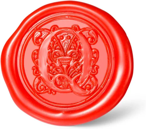 Miniatura 11 de Sello de cera Mceal, sello grande de 1 1/5"(30mm) de diámetro, cabeza de latón plateado con mango de madera, serie de letras de la A a la Z