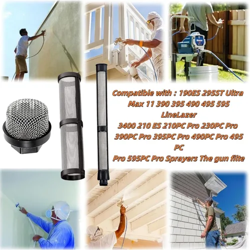 Miniatura 7 de 246385 246384 287032 Juego de filtros para Graco 390 395 490 495 495 595 3400 pulverizador 3 tipos de bomba de pulverización de filtro de paja