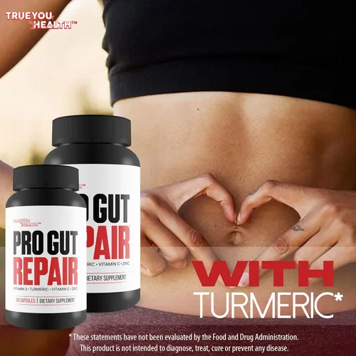 Miniatura 5 de Pro Gut Repair - Suplementos de reparación intestinal con fugas - Fórmula natural de alta fibra con vitamina C y vitamina D - Cúrcuma - Soporte
