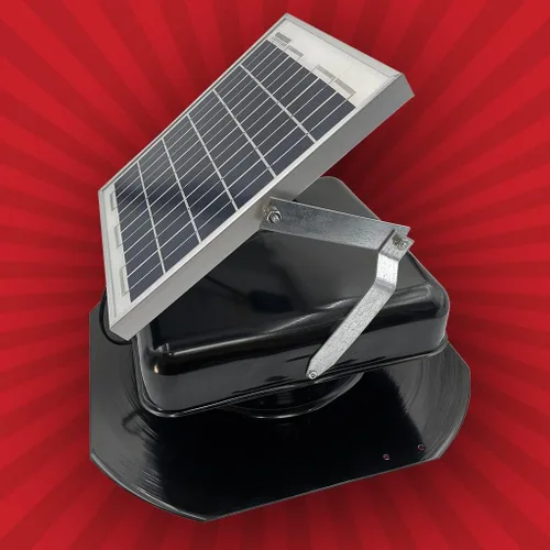 Miniatura 3 de Solar Mega RoofBlaster 2.0 con ventilación negra (montaje en panel solar ajustable) Ventilación solar del ático Ventilación solar de techo