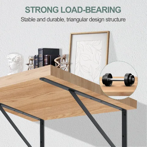 Miniatura 4 de Paquete de 16 soportes de estante resistentes negros de 20 pulgadas de largo x 12 pulgadas de alto con tornillos, soportes de estante de metal