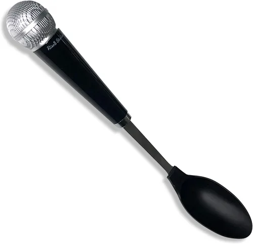 Utensilios de cocina con cuchara de micrófono, divertido y novedoso accesorio de cocina y regalo único para músicos, cantantes, estrellas de