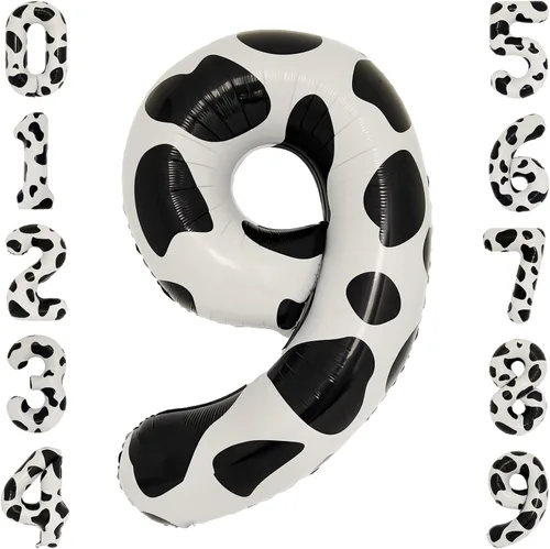 Miniatura 11 de Globo grande con estampado de vaca de 40 pulgadas para decoración de cumpleaños de vaquera, suministros de fiesta, globos con estampado de vaca