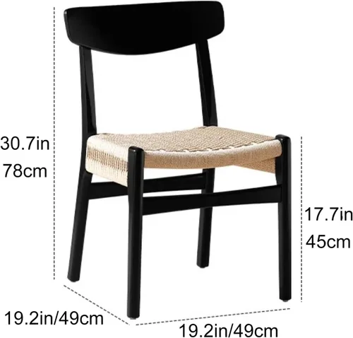 Miniatura 3 de Sillas de comedor tejidas, modernas sillas de comedor de ratán, sillas de cocina con patas de metal, sillas laterales sin brazos para el hogar, bar