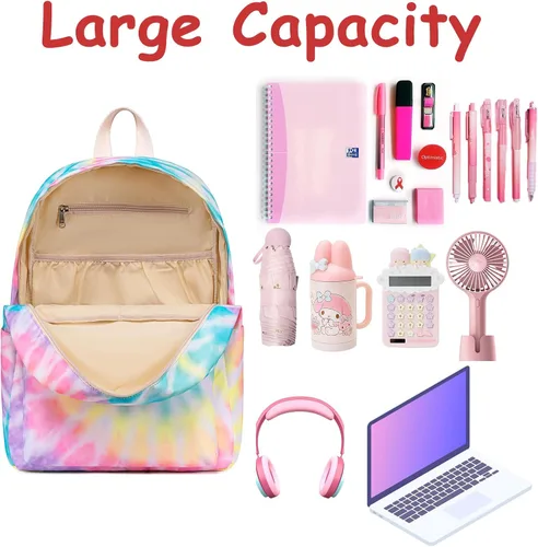Miniatura 6 de CAMTOP Juego de morral y lonchera para niñas de preescolar y primaria, Teñido amarillo., S, Viajar