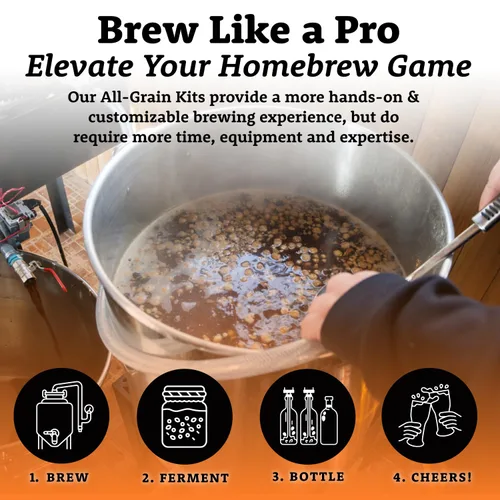 Miniatura 4 de My Brew Supply Kit de elaboración de trigo americano Trigo americano y malta Pilsner Grano de caramelo Kent Goldings & Columbus Pellet Hops