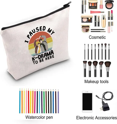 Miniatura 5 de ZJXHPO Regalo K Drama para fanáticos del programa de televisión coreano I Paused My KDrama To Be Here K Drama Bolsa de cosméticos coreano amante