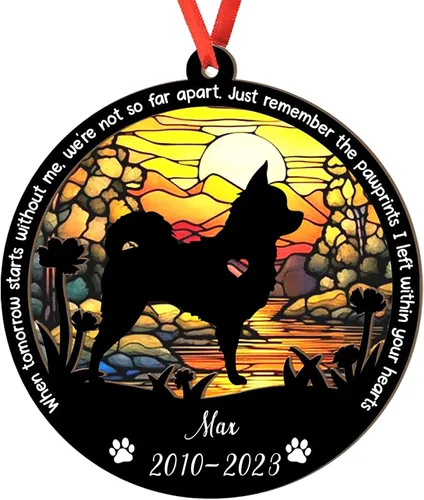 Miniatura 48 de Adorno personalizado para atrapasoles de sabueso afgano, adorno de Navidad de sabueso afgano – Regalo para perro amante, sabueso afgano