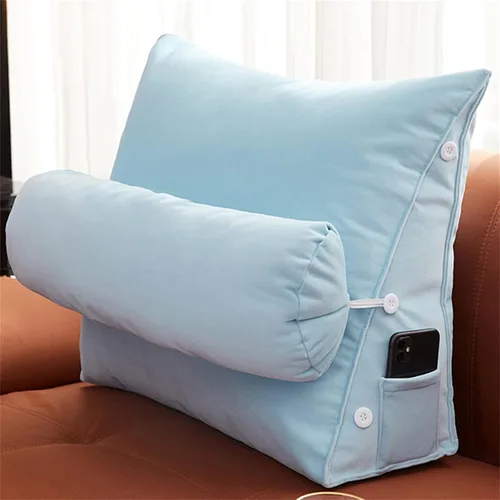 Miniatura 8 de Almohada triangular para lectura y dormir en forma de cuña con almohada ajustable para el cuello, soporte para cuerpo, espalda, lumbar, uso en cama