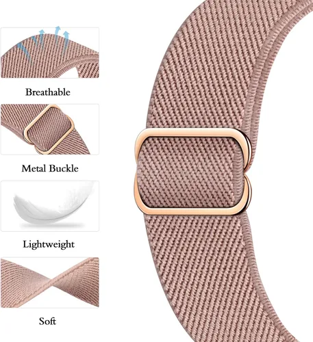 Miniatura 2 de Correa elástica de nailon compatible con Apple Watch de 38 mm, 40 mm, 41 mm, 42 mm, 44 mm, 45 mm, 46 mm, para mujeres y hombres, correa deportiva
