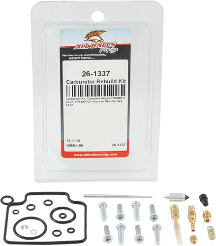 Miniatura 3 de All Balls Kit de reconstrucción de carburador de carreras 26-1337 compatible con/repuesto para Honda TRX400FA 2004-2007, TRX400FGA Fourtrax Rancher
