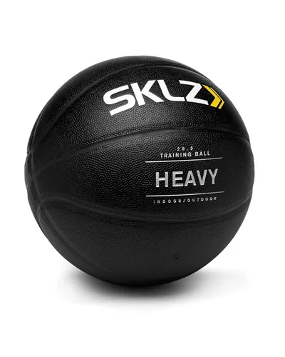 SKLZ Balón de baloncesto de entrenamiento con peso, pelota de entrenamiento pesado de 29.5 pulgadas - 3 libras - Negro, construcción de cuero