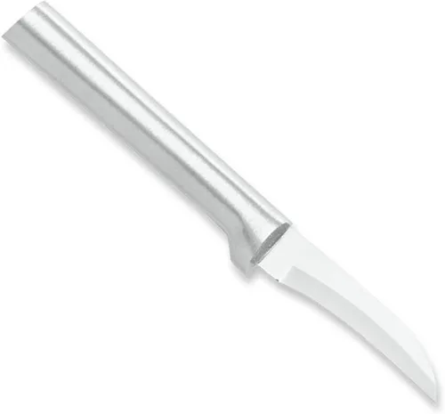 Miniatura 7 de Rada Cuchilla curvada para pelar de acero inoxidable, resina USA, 6-1/8 pulgadas, mango negro