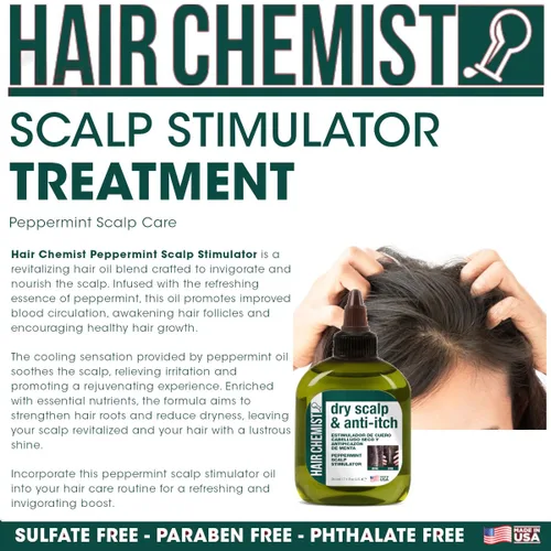 Miniatura 3 de Hair Chemist Estimulador de cuero cabelludo de menta para cuero cabelludo seco y antipicazón, solución calmante de 7.1 onzas