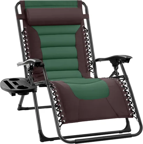 Miniatura 25 de Best Choice Products Silla acolchada de gravedad cero de gran tamaño, reclinable plegable para patio al aire libre, tumbona antigravedad XL