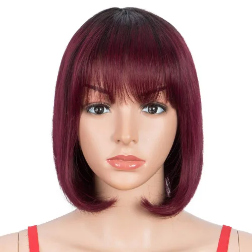Miniatura 23 de Spotlight Pelucas de cabello humano lacio con encaje frontal de 4 x 4 para mujeres negras, densidad del 180 %, peluca con cierre de encaje virgen