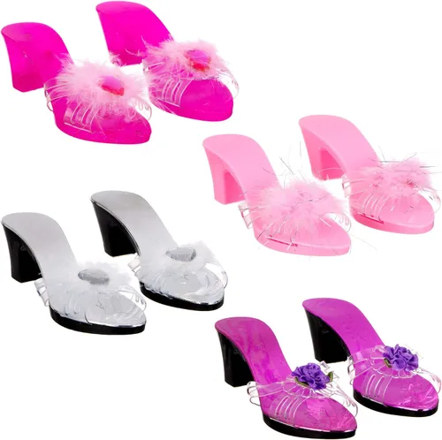 Miniatura 7 de Expressions - Juego de 4 zapatos de vestir para niñas pequeñas con tacones en bolsa de transporte, se adapta a zapatos de niños pequeños