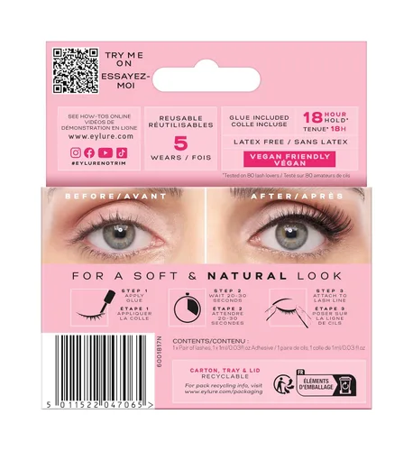 Miniatura 7 de Eylure Volume Accent No. 005 Pestañas reutilizables, adhesivo incluido, 1 par